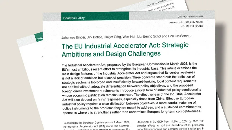 The EU Industrial Accelerator Act: Strategic Ambitions and Design Challenges